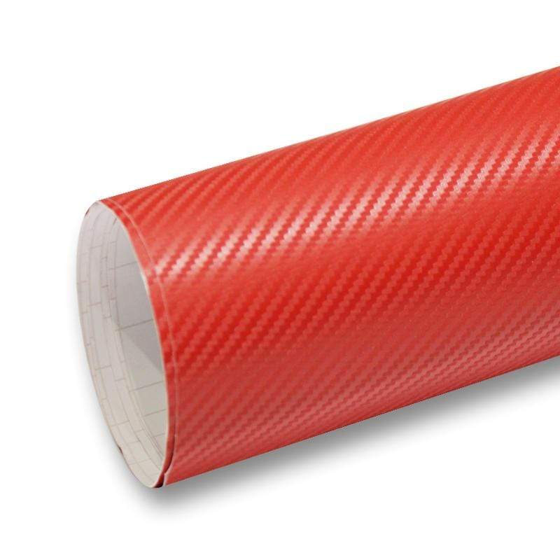 Vinilo Texturizado Fibra De Carbono 3D Color Rojo - Para Envolver Coches, Motos, Faros, Interiores | Autoadhesivo, 10+ Años Duración
